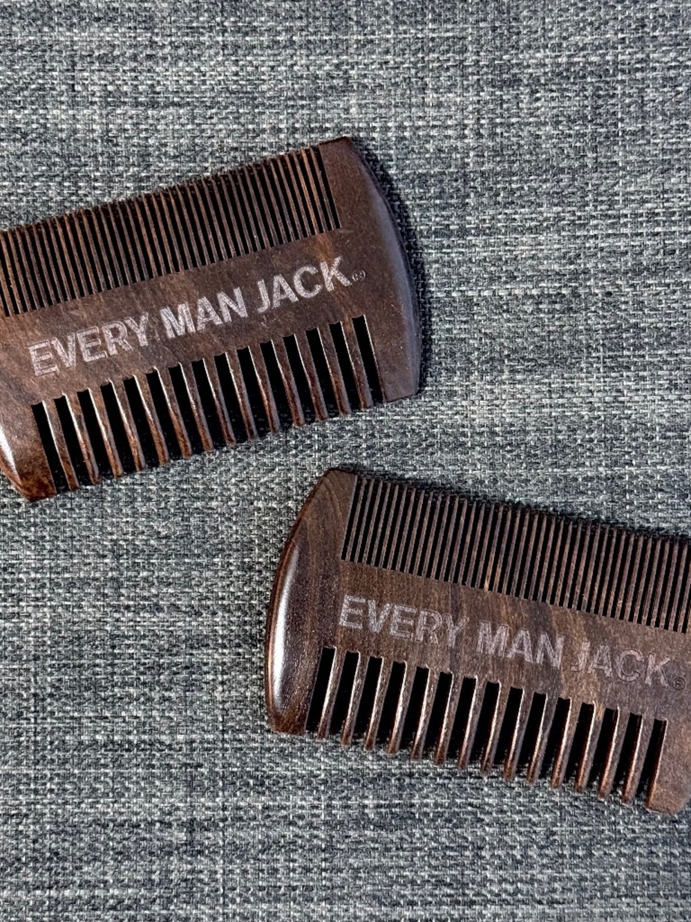 Every Man Jack Wooden Beard Comb 2 Pack Men's Beard Grooming Styling New